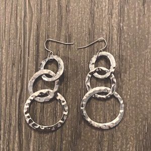 Silver multi-hooped earrings